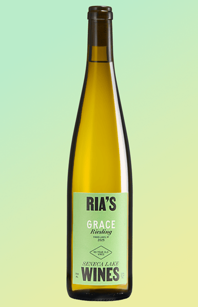 Bottle of Grace Riesling 2025, an estate-grown Seneca Lake Riesling from Ria's Wines in the Finger Lakes