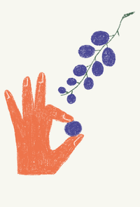 hands with grapes
